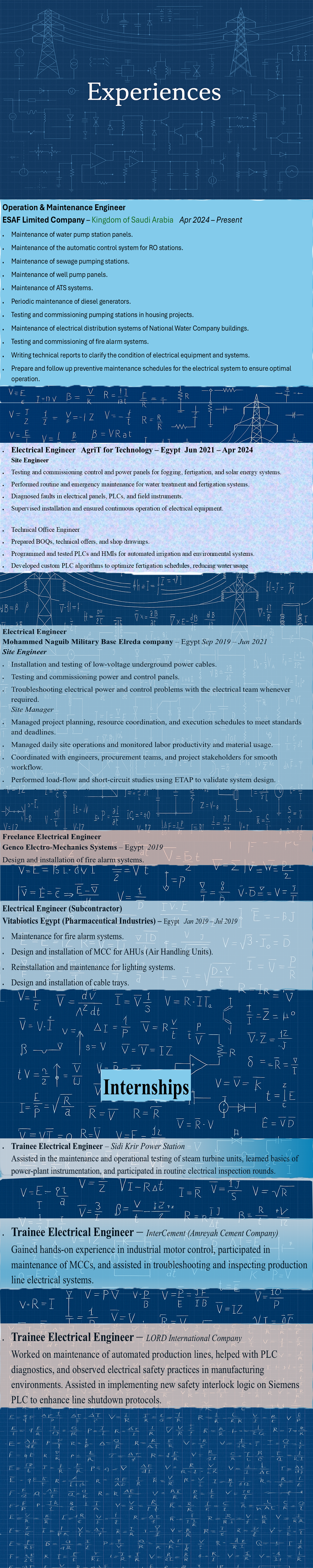 Experiences Infographic